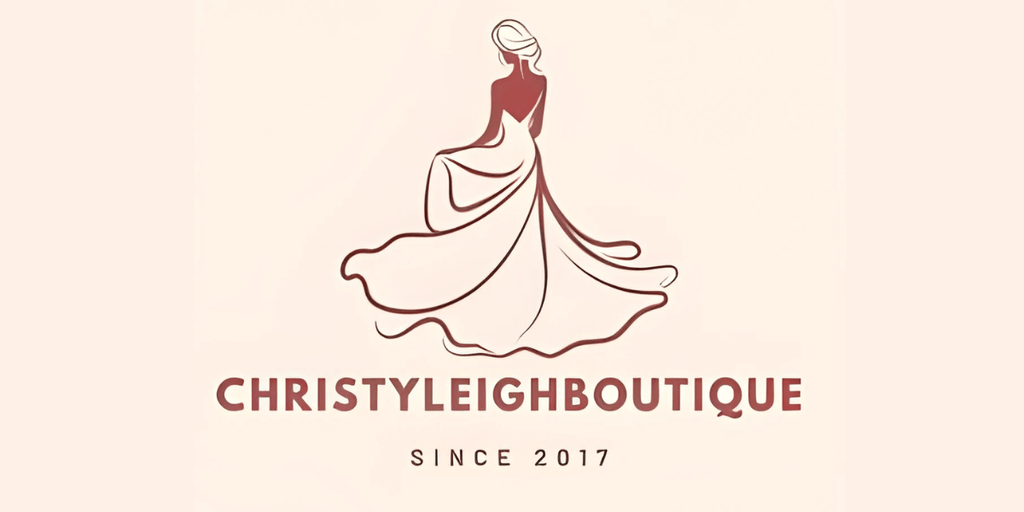 "Christyleighboutique logo featuring a woman in a flowing dress, symbolizing elegance, empowerment, and affordable, stylish fashion since 2017."