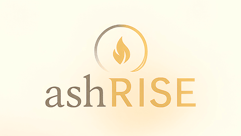 ashRISE logo representing a trauma healing and personal growth workshop.