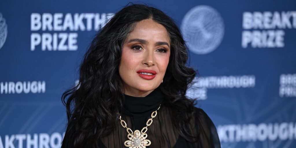 Salma hayek reveals her secret to a youthful neck