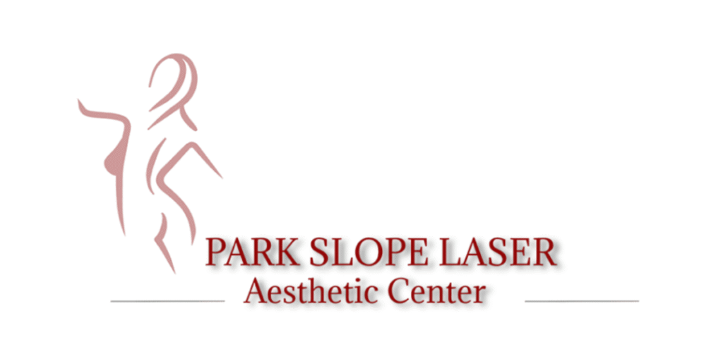 Logo of Park Slope Laser Aesthetic Center, featuring a minimalist figure and the clinic's name in elegant text.