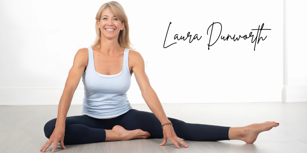Laura Dunworth, wellness expert, yoga teacher, and author, promoting mindfulness and stress relief through simple practices.