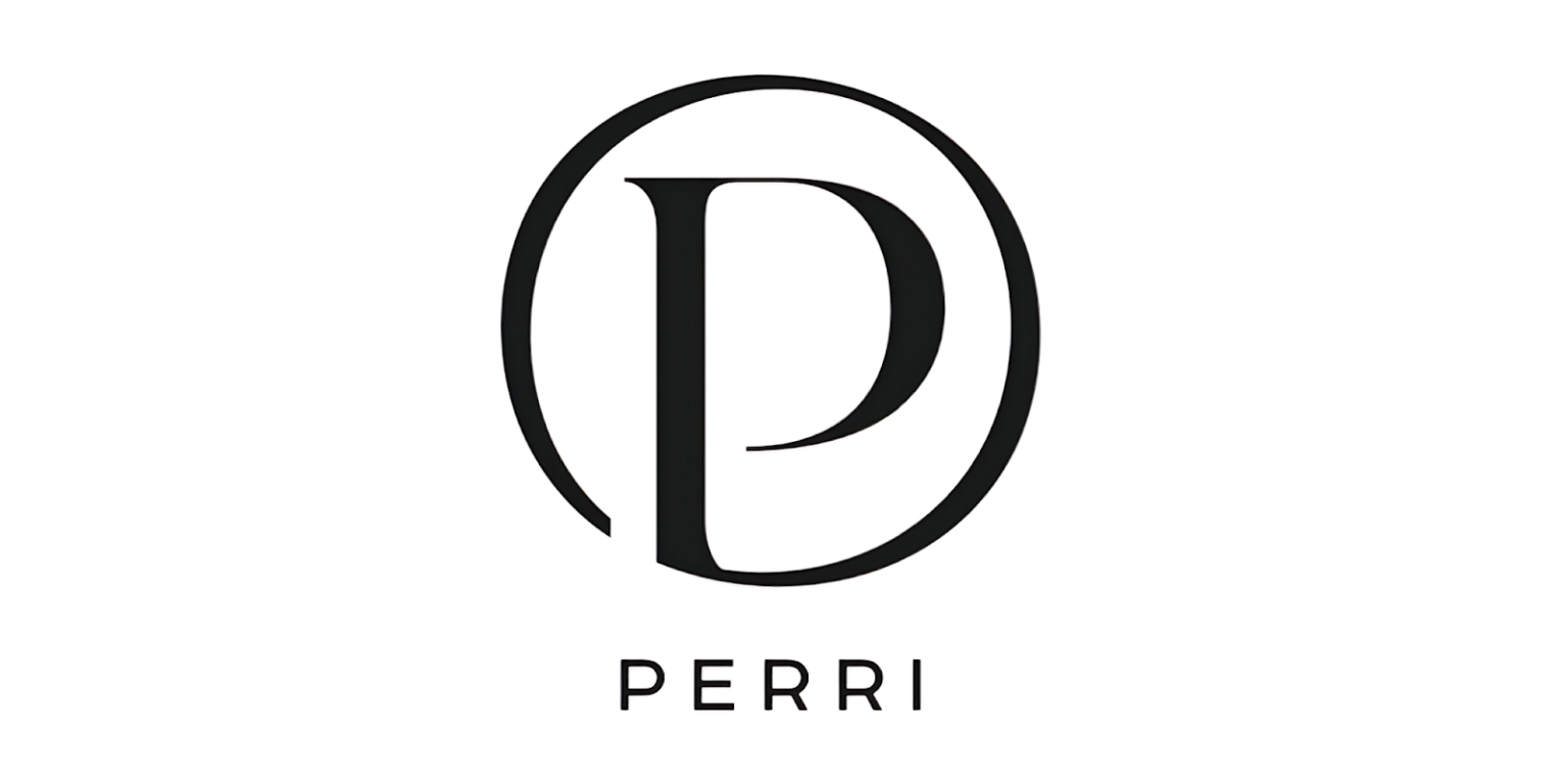 The image features the Perri Skin logo, a brand offering an 8-in-1 Anti-Aging Glow Serum for skincare.