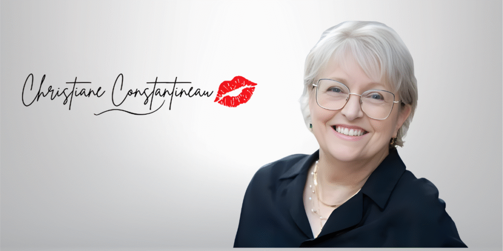 Christiane Constantineau smiling, wearing a black shirt, representing resilience and leadership through personal and business transformation.