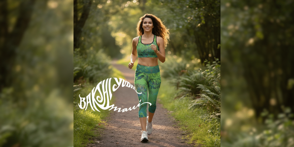 BYM Maui: A Bold Expression of Art and Activewear "Victoria Bakshi Yudis representing BYM Maui, showcasing vibrant activewear inspired by Maui’s landscapes, emphasizing confidence and self-expression."