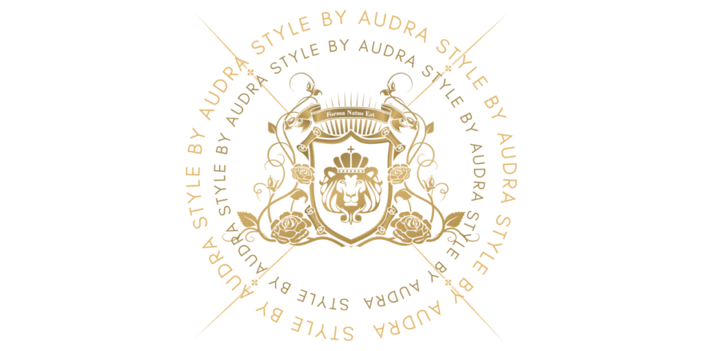 Fashion Reimagined: How Style by Audra Is Redefining Elegance with Grace and Purpose Logo of Style by Audra, featuring a crown, lion, roses, and the words 'Style by Audra' in elegant gold font.