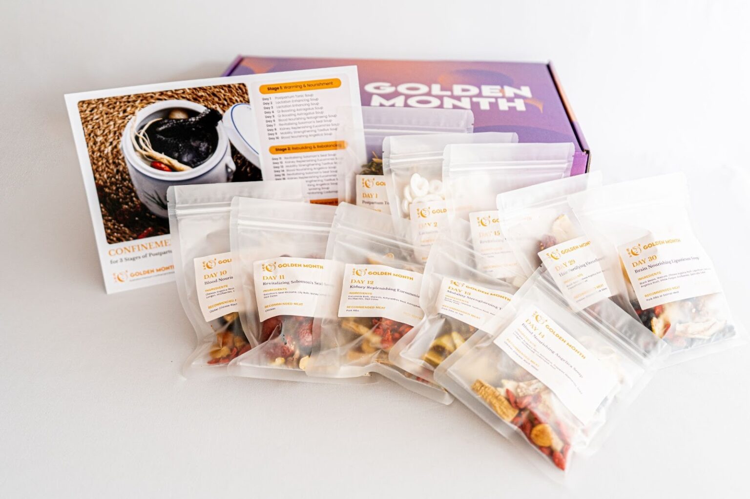 Golden Month Australia: Bringing Tradition Home With Modern Postpartum Nourishment Golden Month postpartum nourishment bundles with herbal soups, teas, and bath packs for modern mothers.