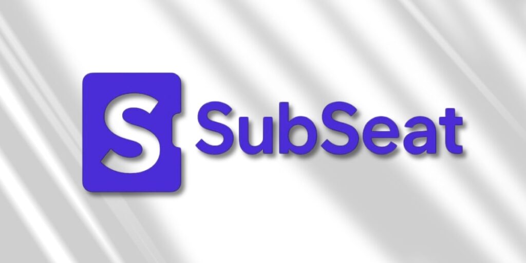 SubSeat logo with purple text and stylized 'S,' representing a platform transforming the beauty and grooming industry's subscription model.