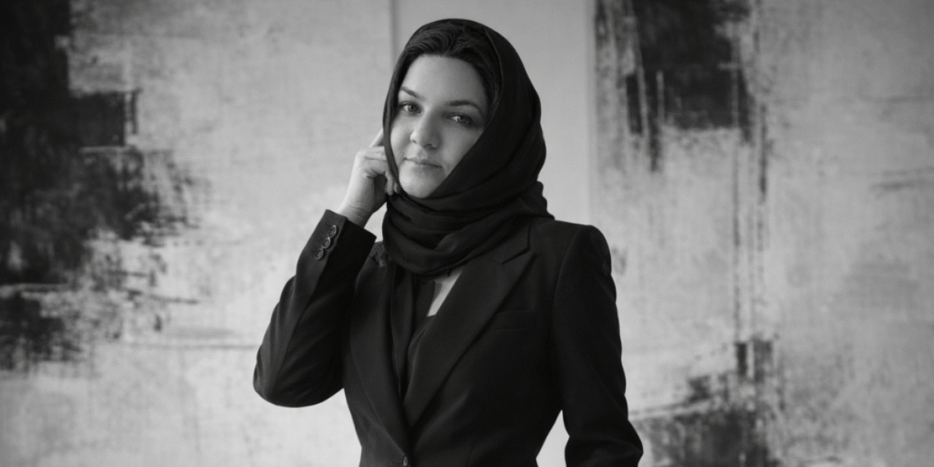 "Bushra Yousaf, contemporary artist, blending emotional depth and cultural influences to create transformative abstract art that speaks to identity."