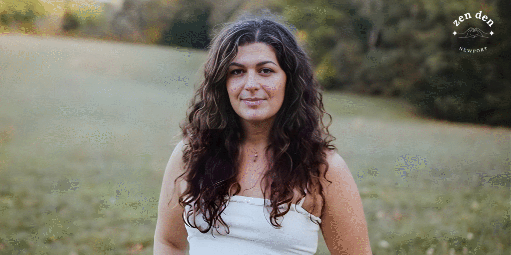 Julia Collins, founder of Zen Den Newport, embodying holistic wellness, offering transformative healing and professional education in energy medicine