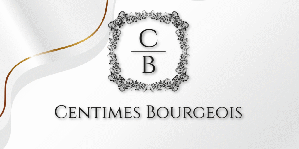 Centimes Bourgeois logo, representing luxury handcrafted headpieces by Lea Farah, emphasizing elegance, artistry, and inclusivity in design.