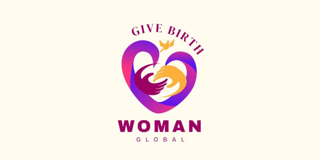 Logo of Woman Give Birth Global, advocating for women's safety and support in crisis situations worldwide.