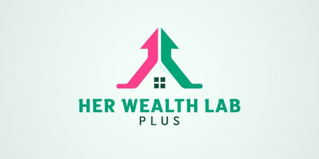 Logo of Her Wealth Lab Plus, a platform focused on financial education and empowerment for women in real estate.