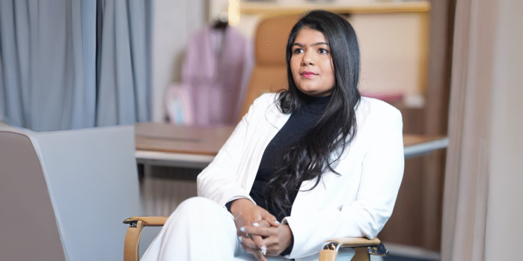 Ashwini Kotaru: Some People Find Their Purpose, She Built Hers From Love Portrait of Ashwini Kotaru in white blazer, reflecting leadership, innovation, and purpose-driven entrepreneurship.