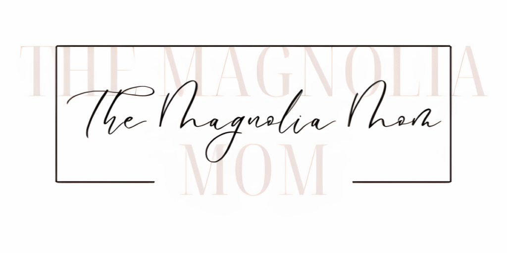 The Magnolia Mom logo in elegant script within a minimalist rectangular frame.